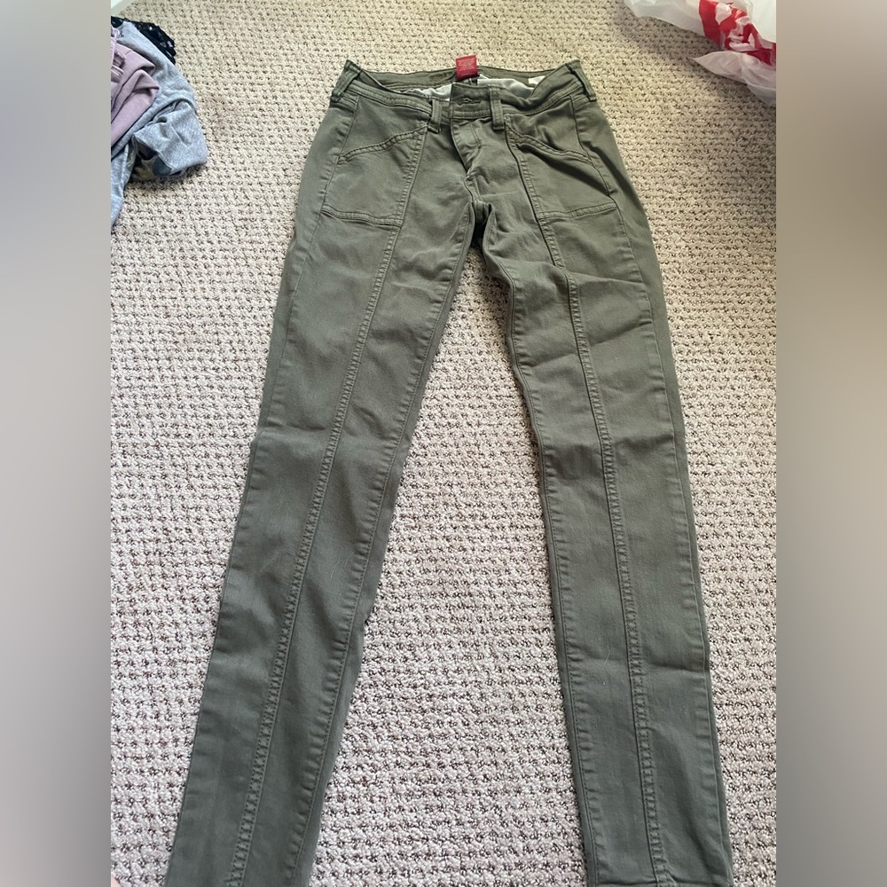 Olive green Arizona skinny jeans